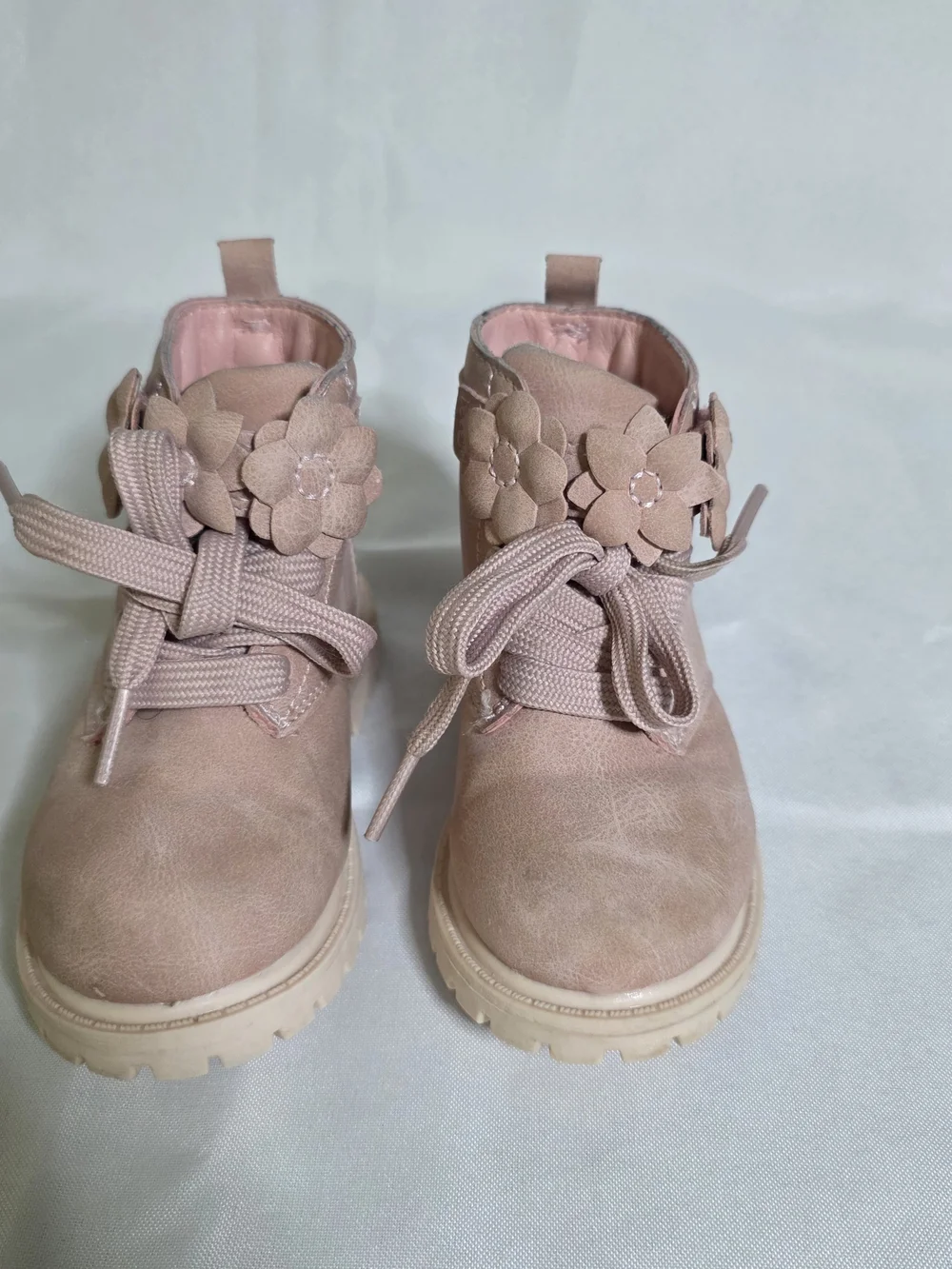 Carter's Girls Blush Pink Floral Lace-Up Ankle Boots